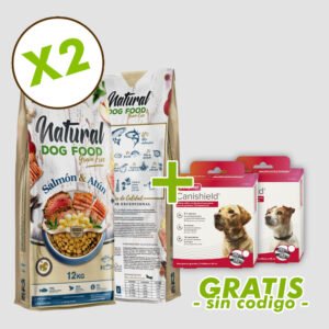 Black Friday Natural Dog Food Grain Free 12kg, 2 unidades + 1 collar canishield de regalo