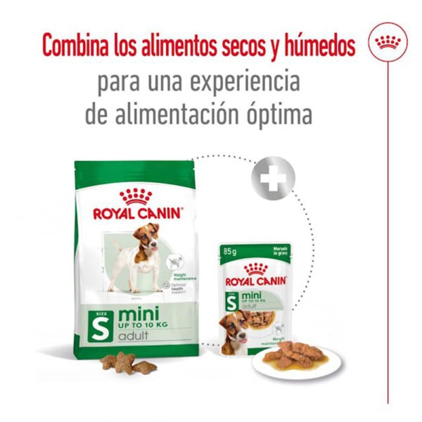 Royal canin mini adult tambien en salsa, ideal para una alimentacion completa