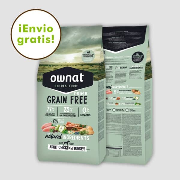 OWNAT PRIME GRAIN FREE ADULT POLLO Y PAVO 12KG