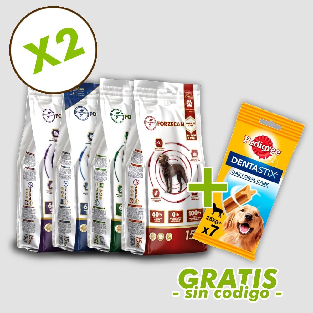 2 SACOS COMPLET CARE + PEDIGREE DENTASTIX GRATIS