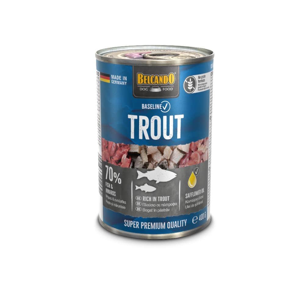 BELCANDO BASELINE trucha húmeda para perros 400gr